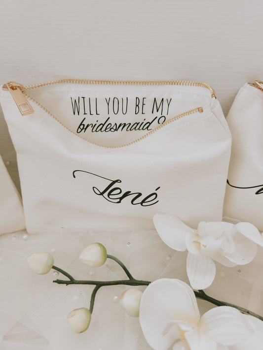 White Canvas Make-up bag